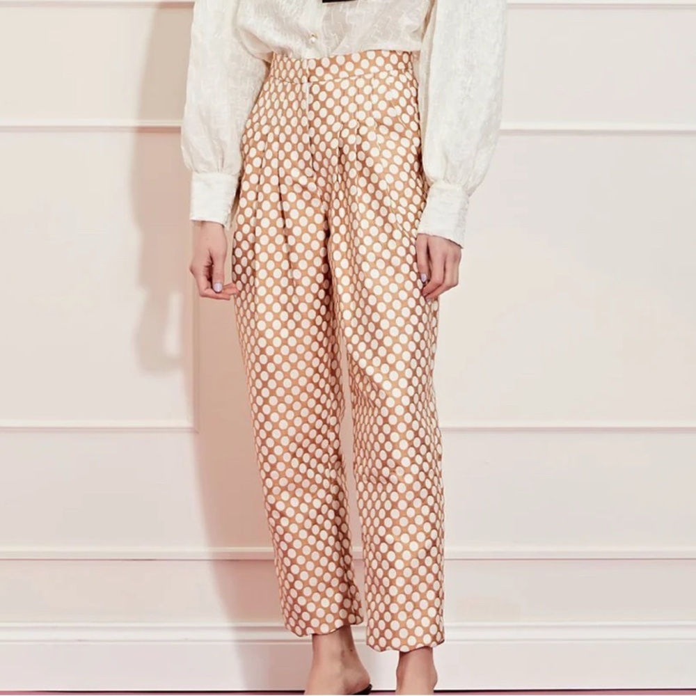 NWOT Sister Jane Orange Cream and White Polka Dot Pants